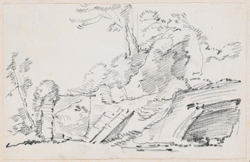 An Ancient Wall with a Ruined Gate — Joseph-Marie Vien