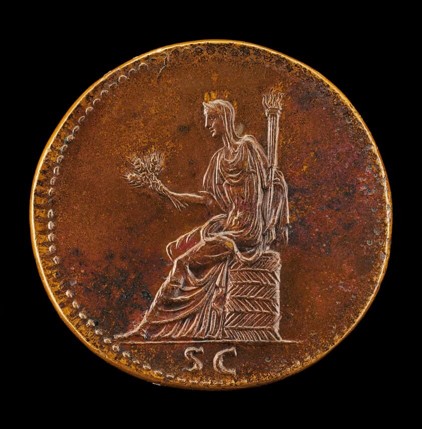 Ceres Holding Ears of Corn and a Torch [reverse] — Giovanni da Cavino