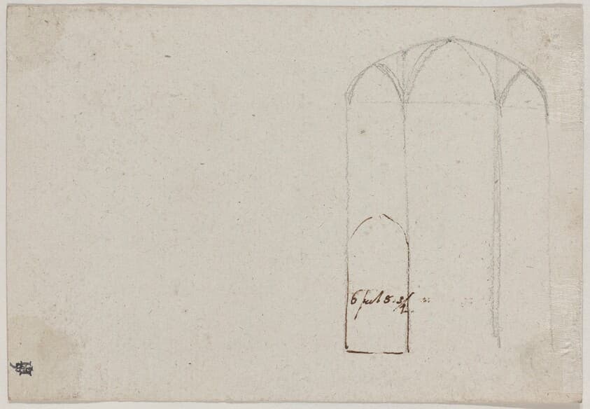 Cross Section of a Gothic Church [verso] — Benjamin West