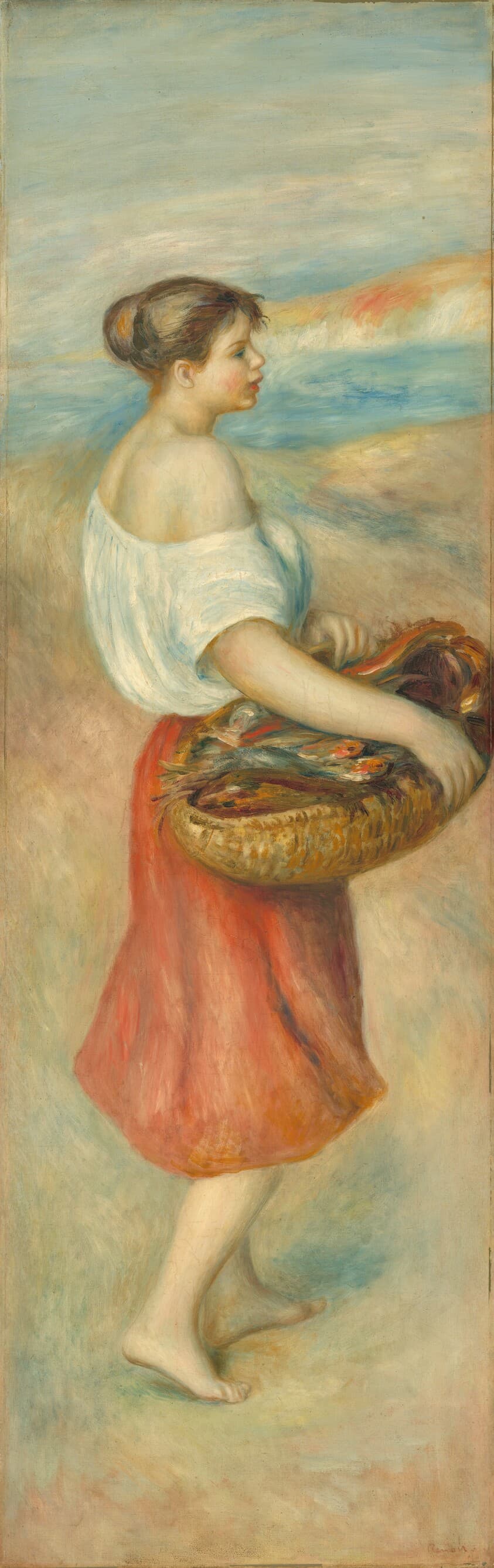 Girl with a Basket of Fish — Auguste Renoir