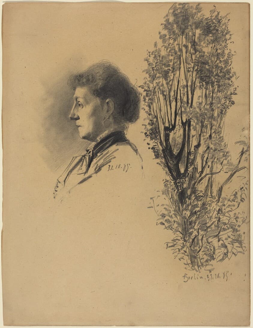A Woman in Profile and a Pollard Tree in Bloom — Melchior Lechter