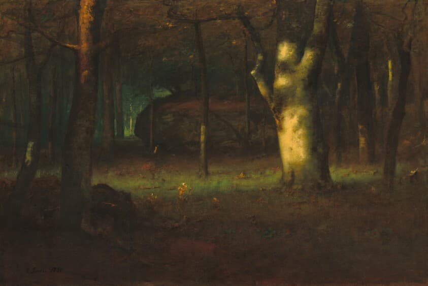 Sunset in the Woods — George Inness