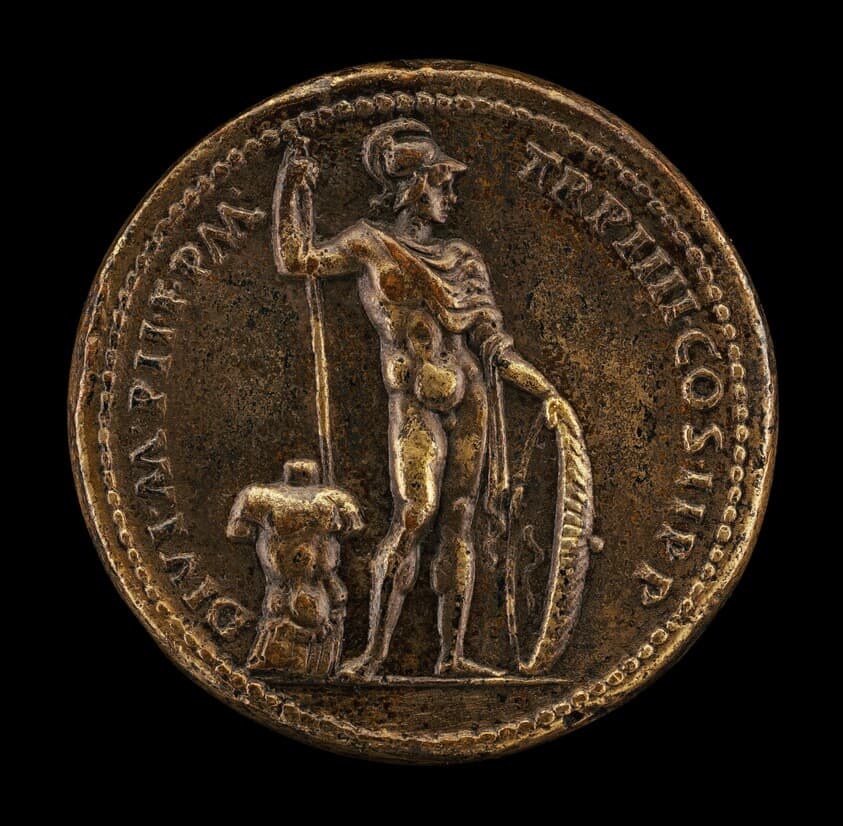 Mars Resting on a Spear and Shield [reverse] — Giovanni da Cavino