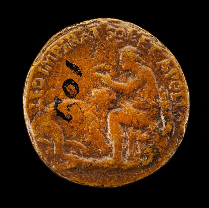 Apollo Placing a Wreath on a Lion [reverse] — Alessandro Vittoria