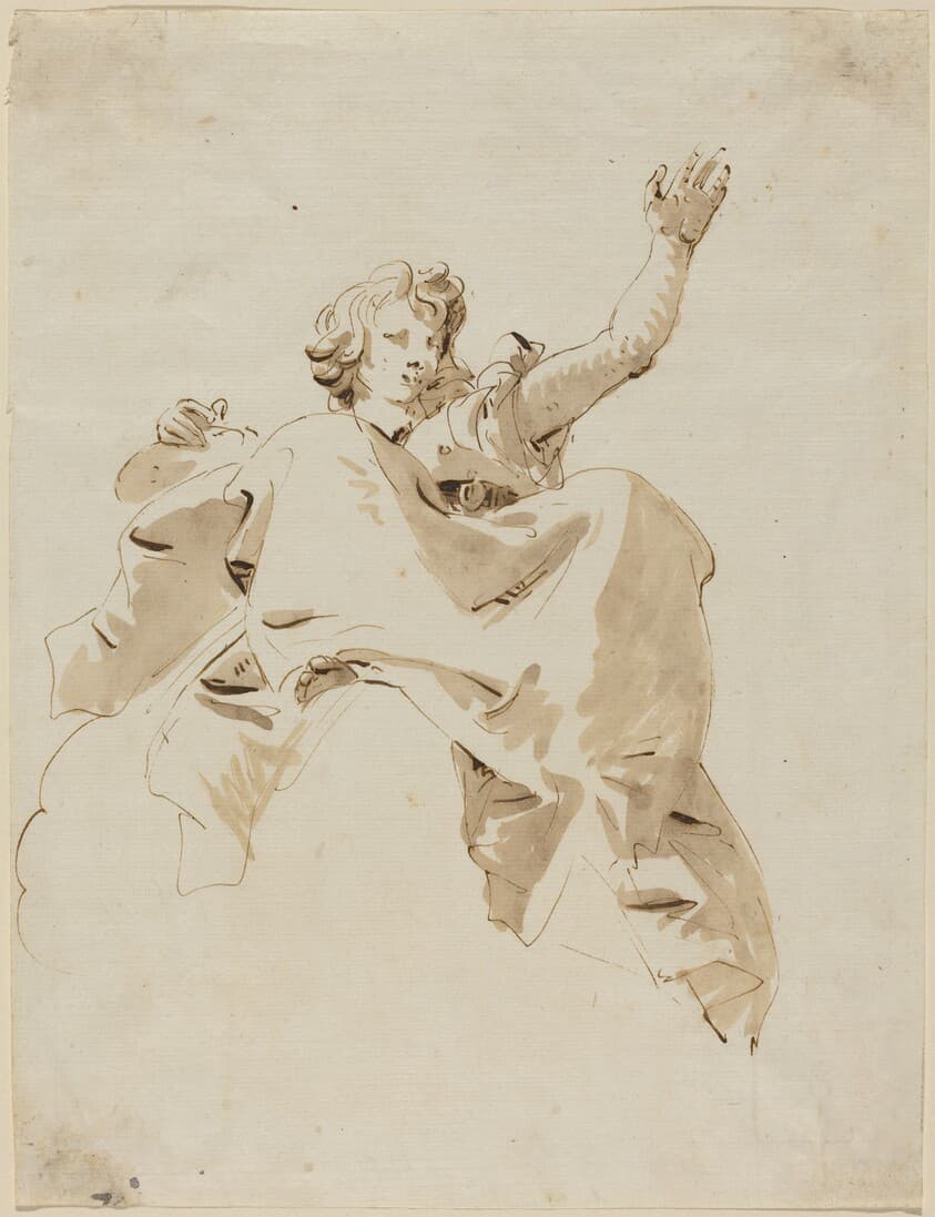 A Woman Seated on a Cloud, Seen from Below — Giovanni Battista Tiepolo