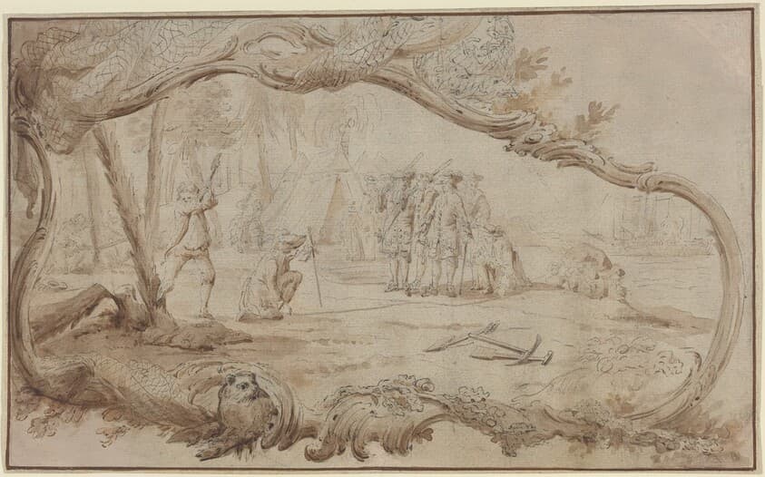 The Landing of the Dutch Expedition Party in New York — Hubert François Gravelot