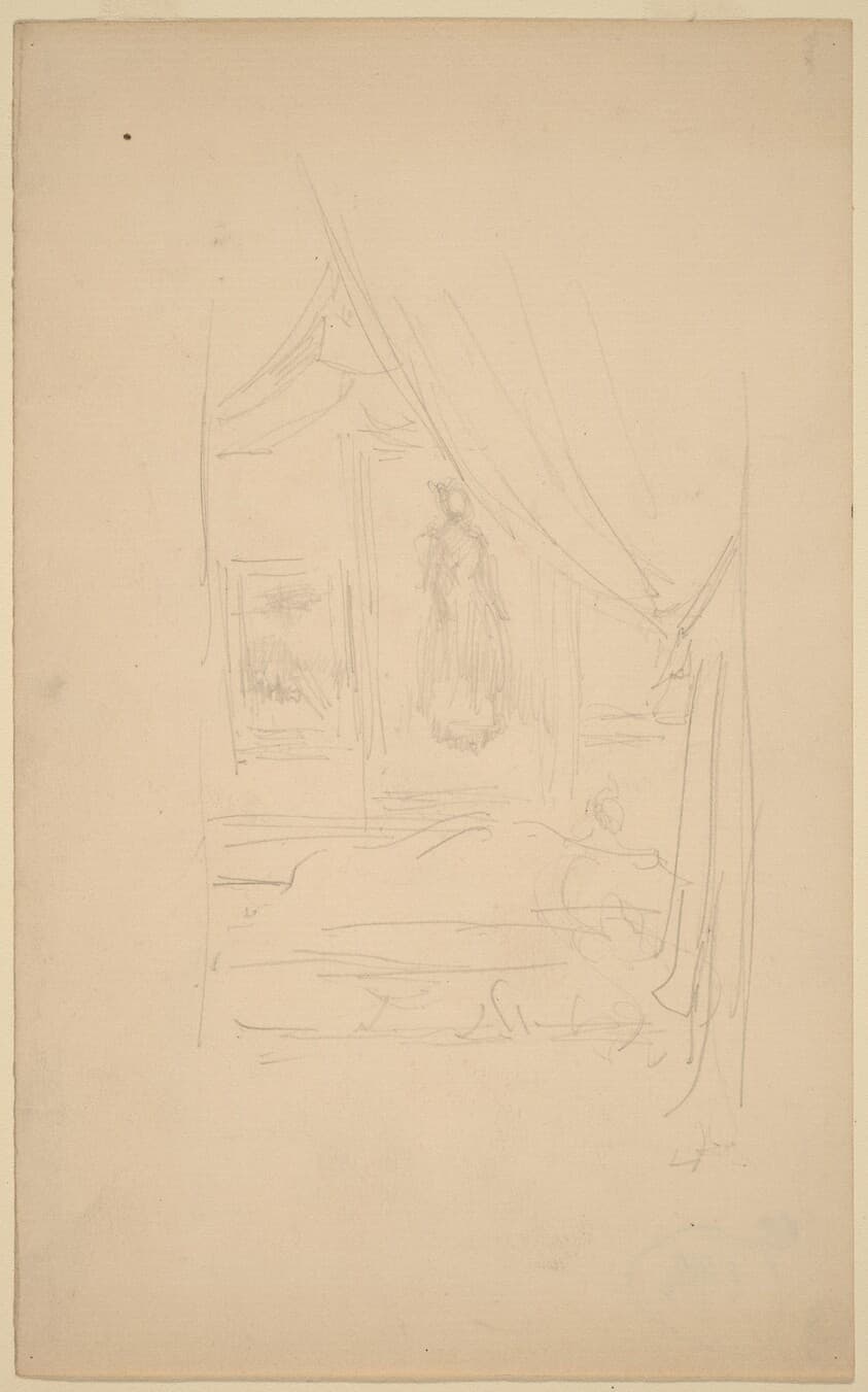Sketch of Mrs. Godwin's Portrait when hung at the Society of British Artists — James McNeill Whistler