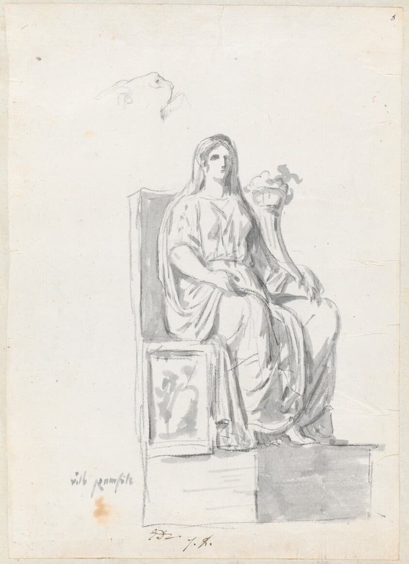 Abundance and the Face of a Lion, from the Villa Pamphili — Jacques-Louis David