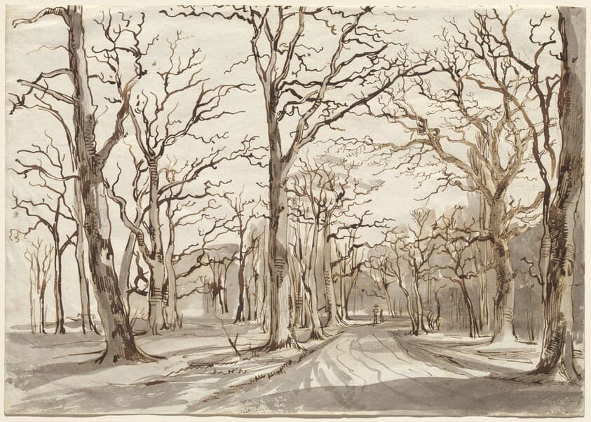A Woodland Path in Rosenthal in Winter — Johann Christian Reinhart