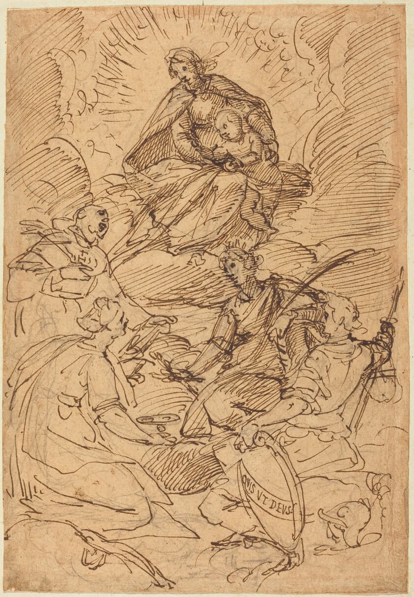The Madonna and Child in Glory Adored by Saints — Giovanni Battista Paggi