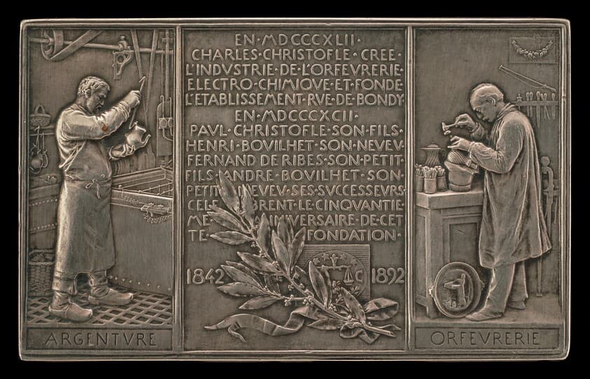 Fiftieth Anniversary of the Christofle Company, 1842-1892 [reverse] — Louis-Oscar Roty