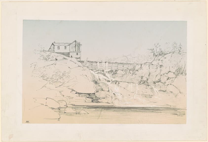 Building by a Dam — John Frederick Kensett