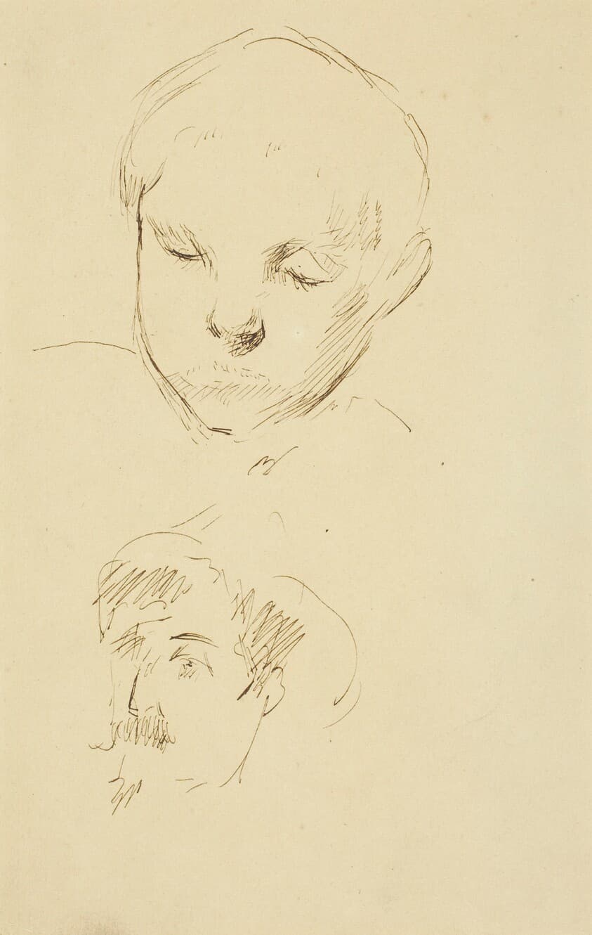 Profile of a Boy and Self-Portrait [recto] — Paul Gauguin