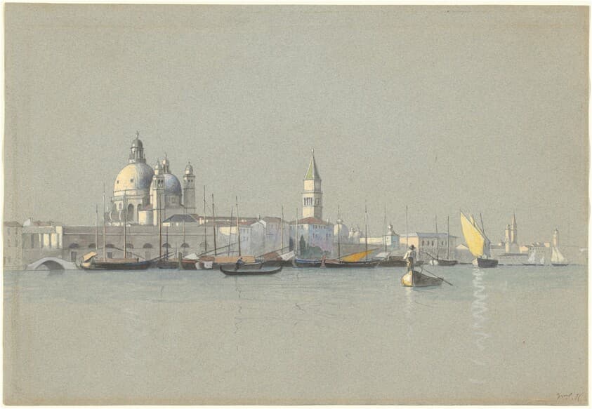 View across the Giudecca Canal toward the Salute and the Campanile of San Marco — William Stanley Haseltine