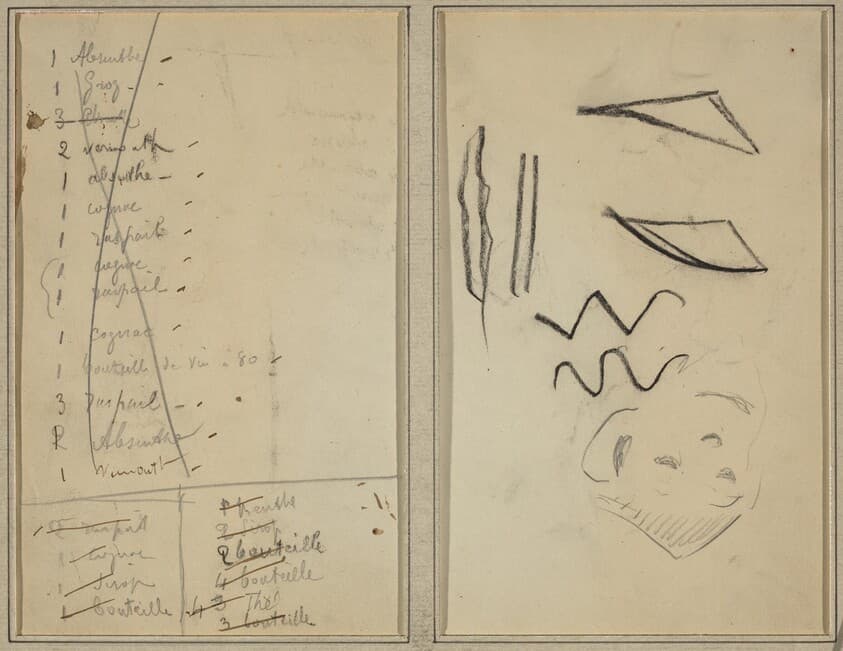 "Neige" (Snow); Itinerary [recto] — Paul Gauguin