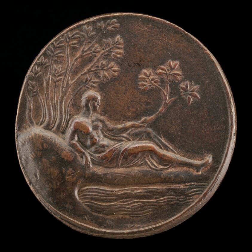 Bembo beside a Stream [reverse] — Valerio Belli