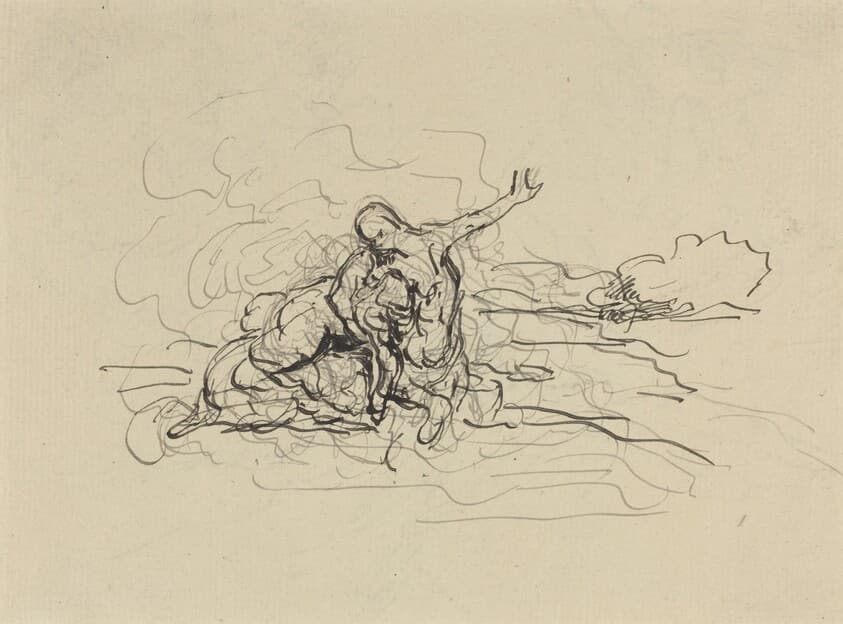 Centaur Carrying Off a Woman — Honoré Daumier