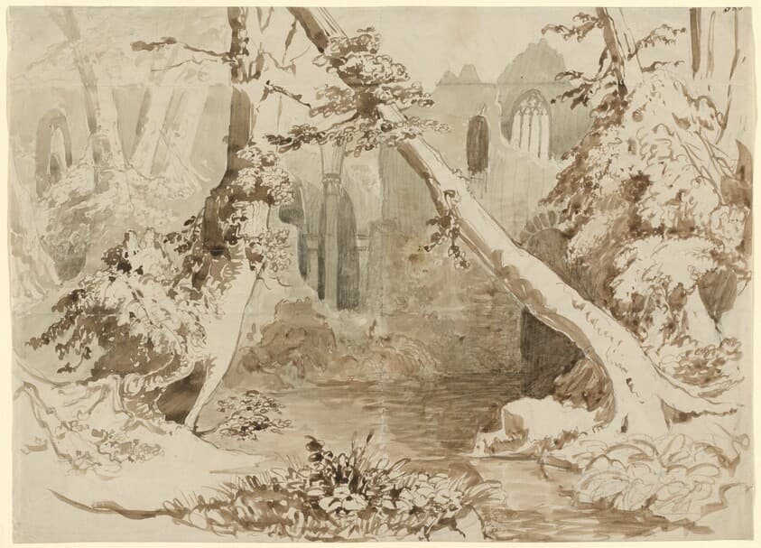 A Ruined Church in the Forest — Carl Blechen