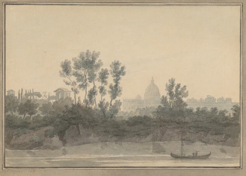 Saint Peter's from the Tiber — John Robert Cozens