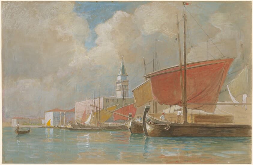 Shipping Along the Molo in Venice — William Stanley Haseltine