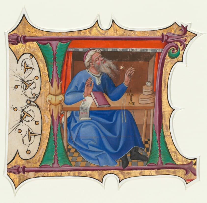 Initial L with Old Testament Prophet — Master of the Cypresses