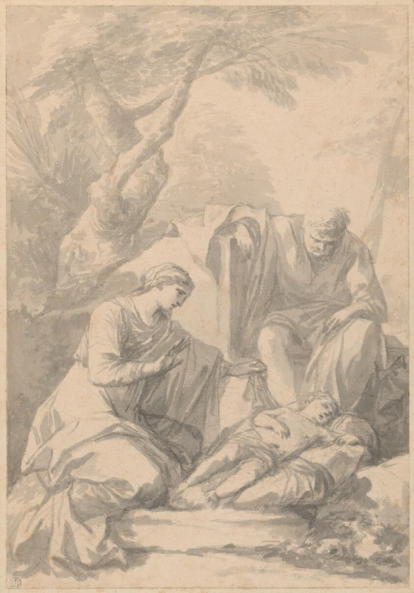 Holy Family Resting on the Flight into Egypt — Laurent de La Hyre