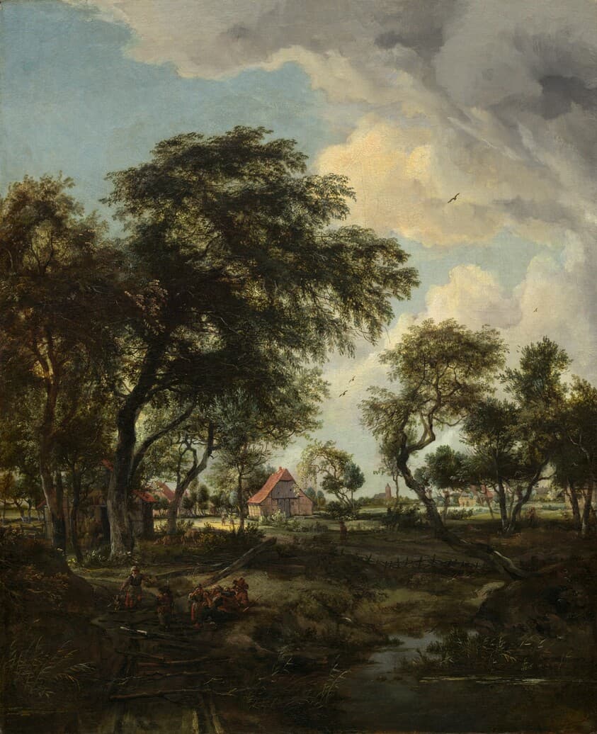 A Farm in the Sunlight — Meindert Hobbema