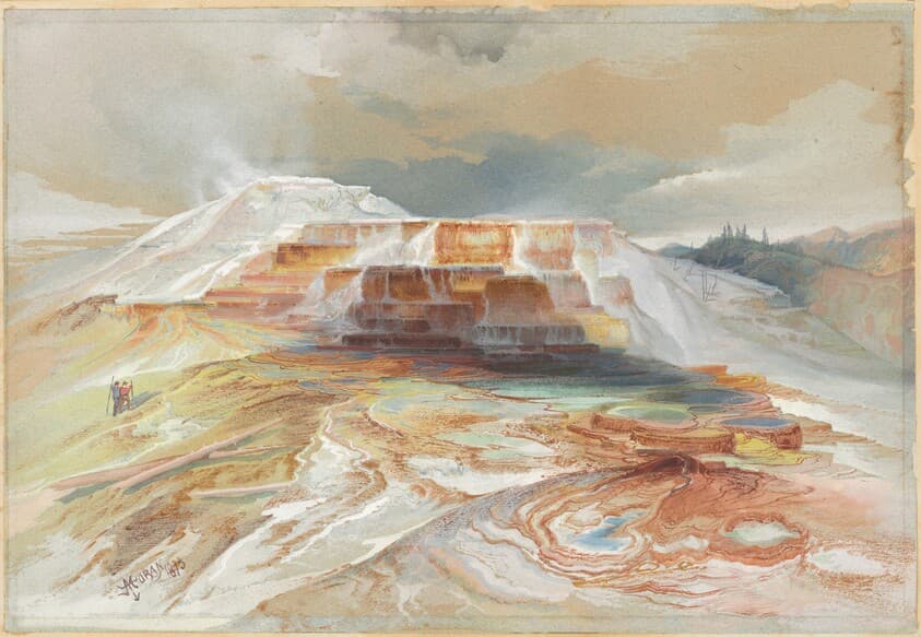 Hot Springs of Gardiner's River, Yellowstone — Thomas Moran
