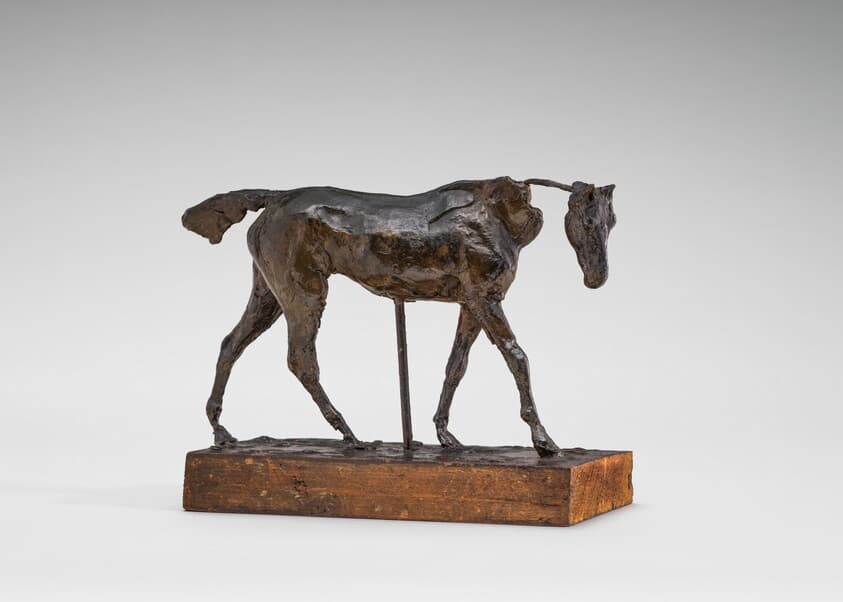 Thoroughbred Horse Walking, Part of the Neck Missing — Edgar Degas