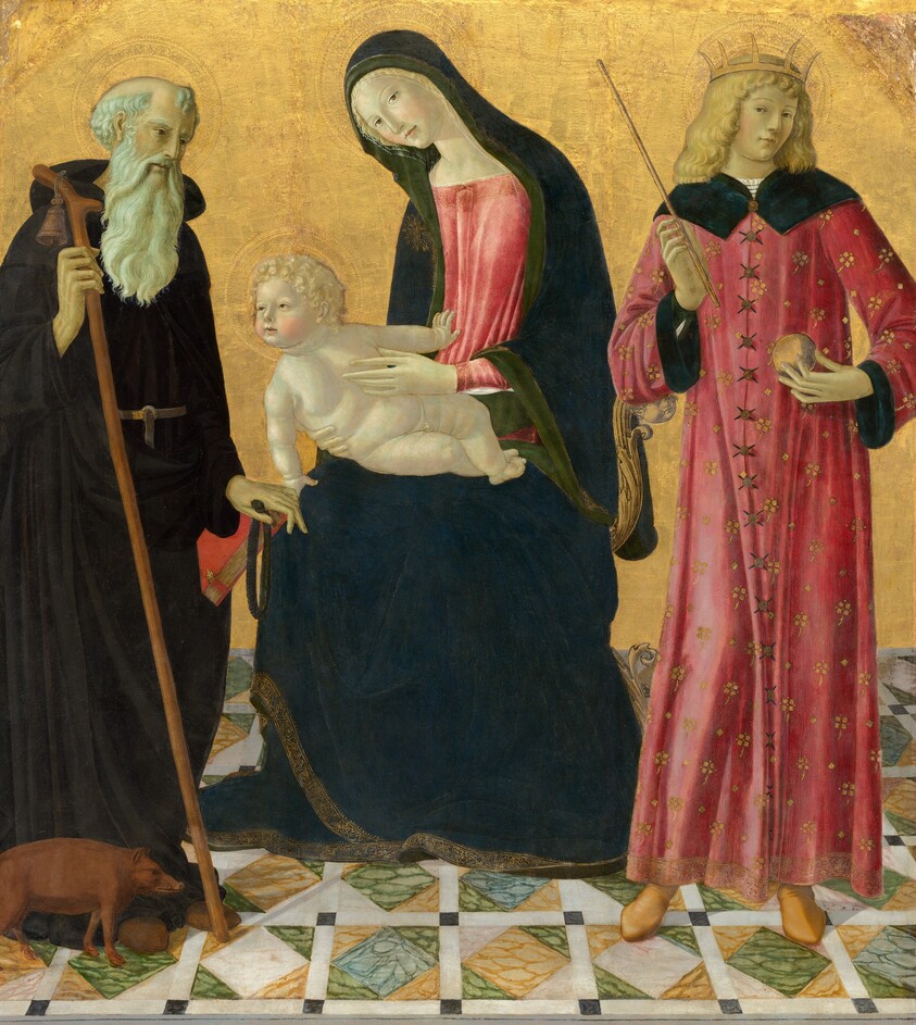 Madonna and Child with Saint Anthony Abbot and Saint Sigismund — Neroccio de' Landi