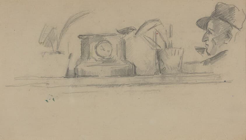 The Artist's Father and Objects on a Mantel [verso] — Paul Cezanne