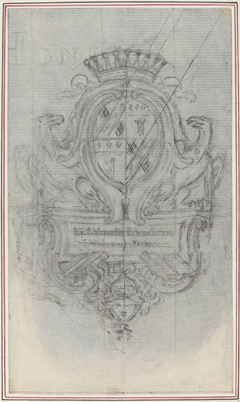 Coat of Arms with Two Eagles — Hubert François Gravelot