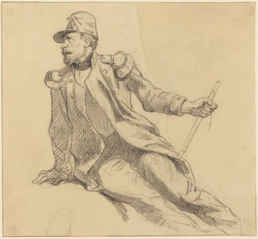 A Seated Soldier — Hippolyte Bellangé