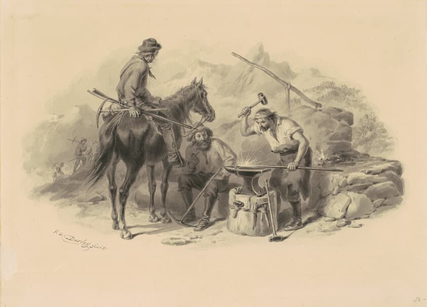 Blacksmith in the Goldfields — Felix Octavius Carr Darley