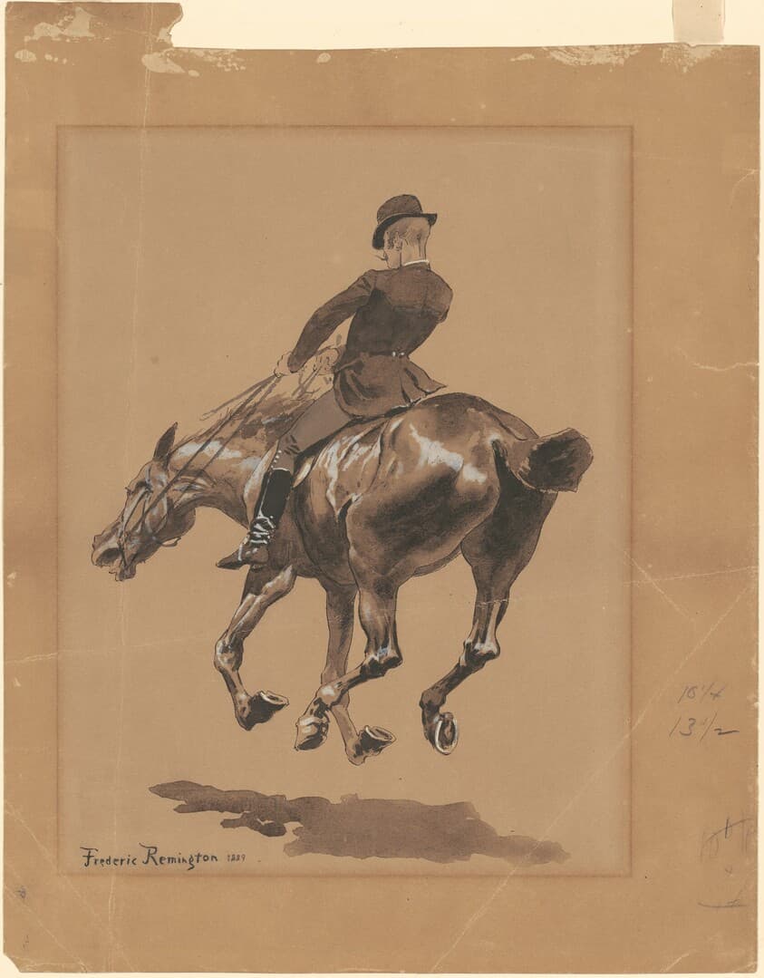 On the Bridle Path, Central Park, New York — Frederic Remington