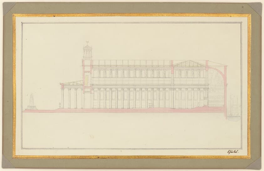 Longitudinal Section of a Cathedral for Berlin — Karl Friedrich Schinkel
