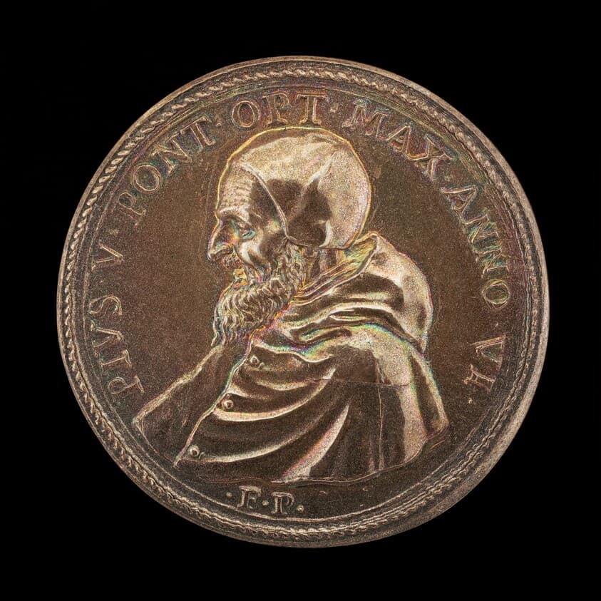 Pius V (Michele Ghislieri, 1504-1572), Pope 1566 [obverse] — Giovan Federico Bonzagni