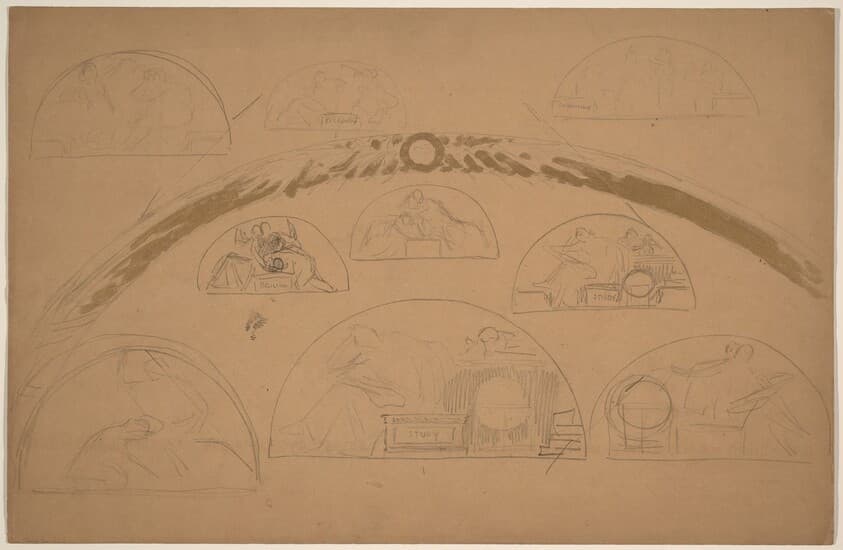 Studies for Lunettes [recto] — Charles Sprague Pearce
