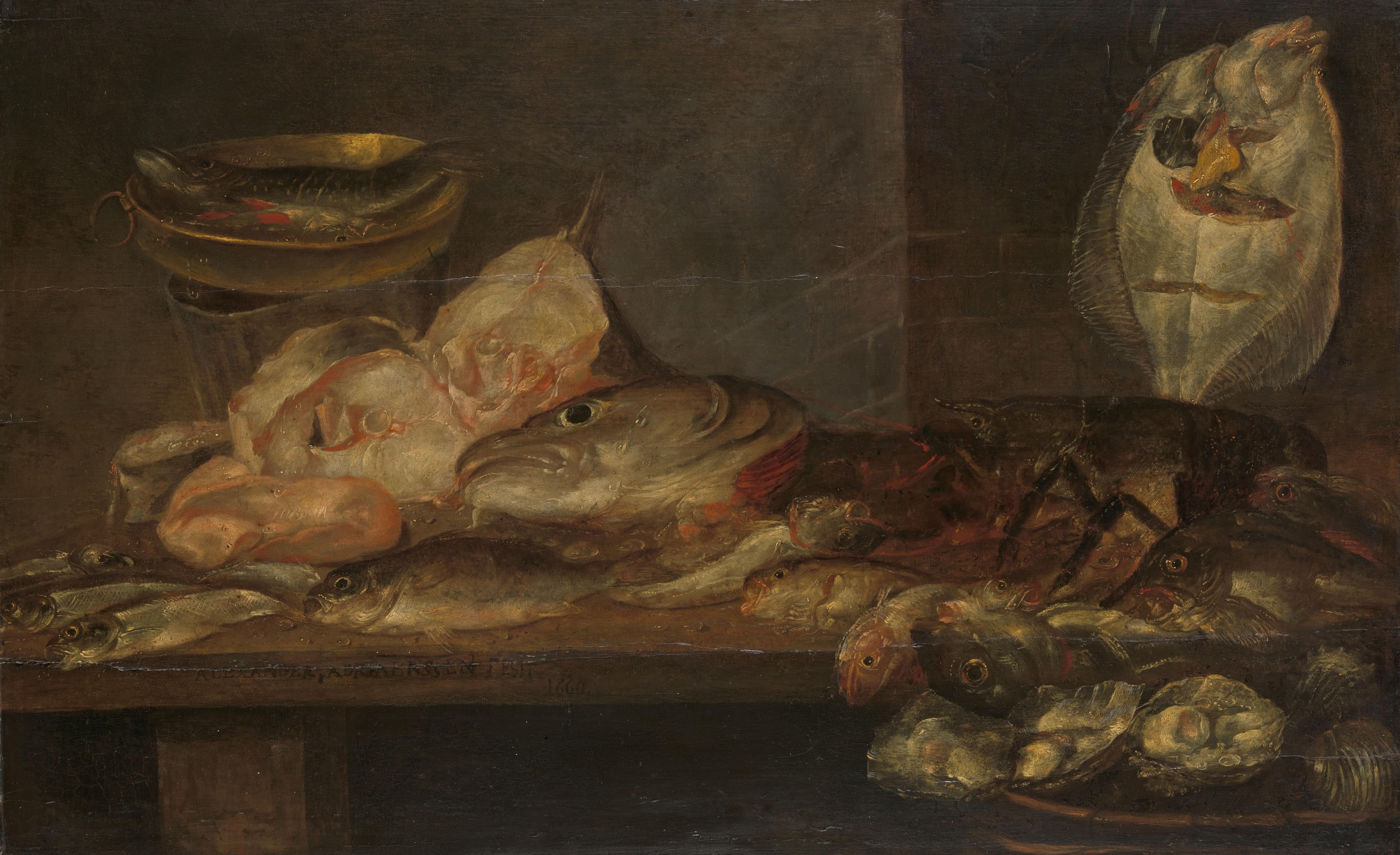 Stilleven met vis — Alexander Adriaenssen