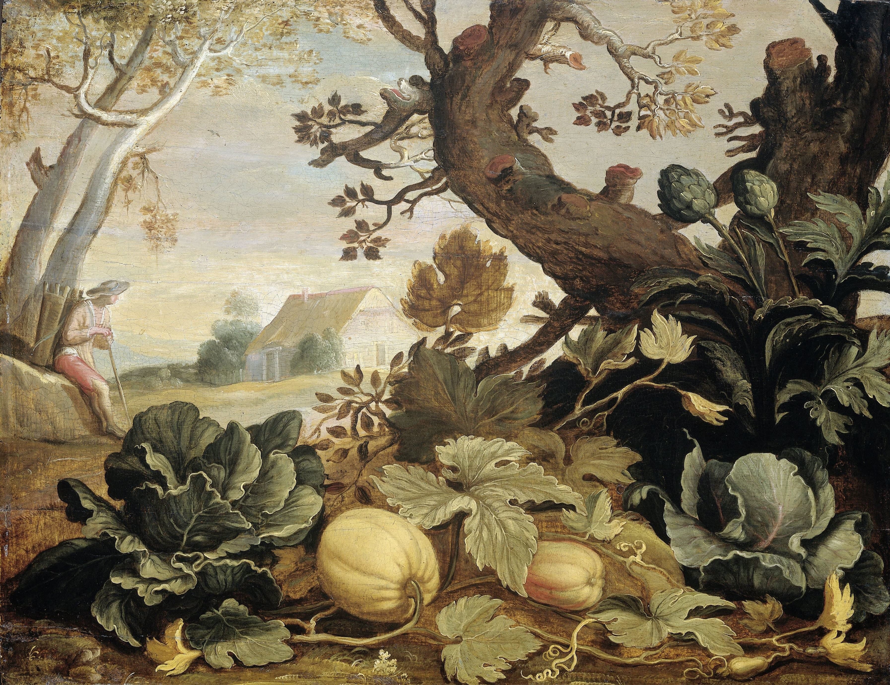 Landschap met groenten en vruchten op de voorgrond — Abraham Bloemaert