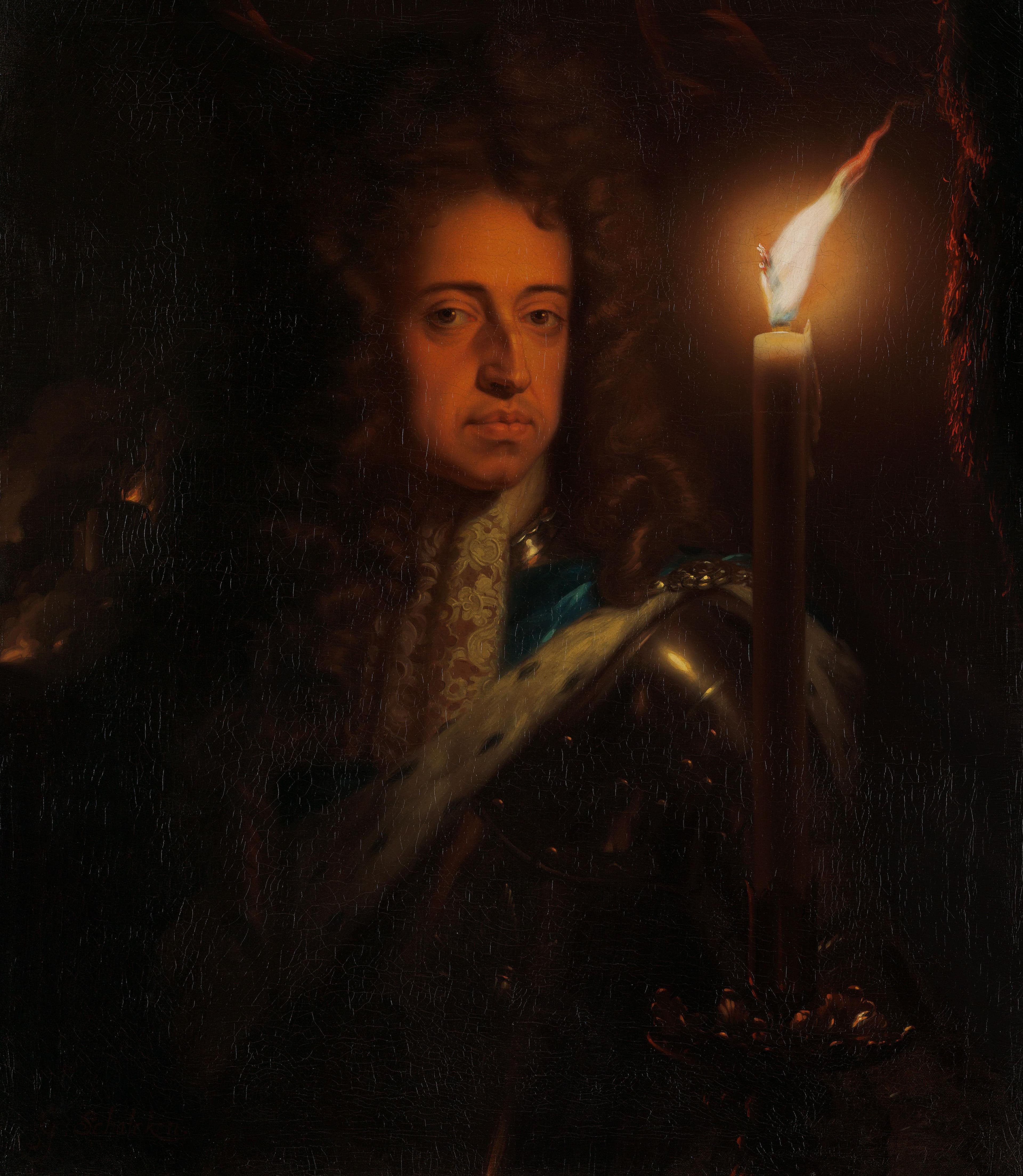 Portret van Willem III, prins van Oranje, stadhouder en sedert 1689 koning van Engeland — Godfried Schalcken