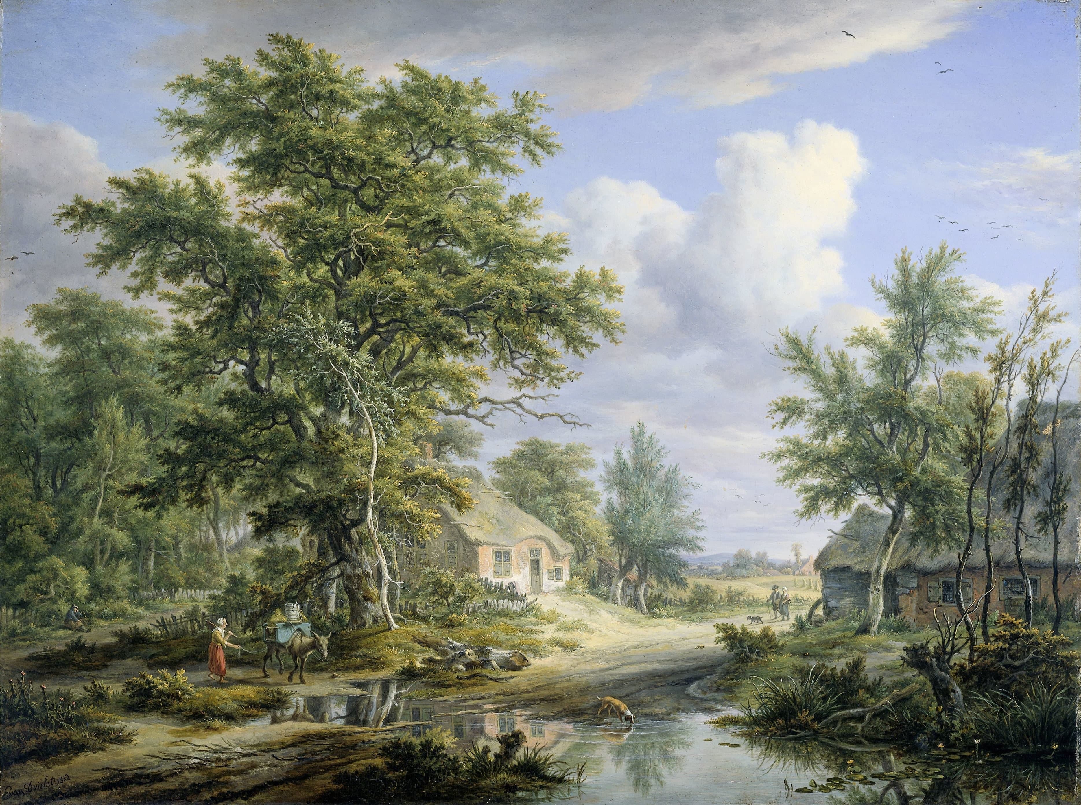 Boerderijen aan de rand van een bos — Egbert van Drielst