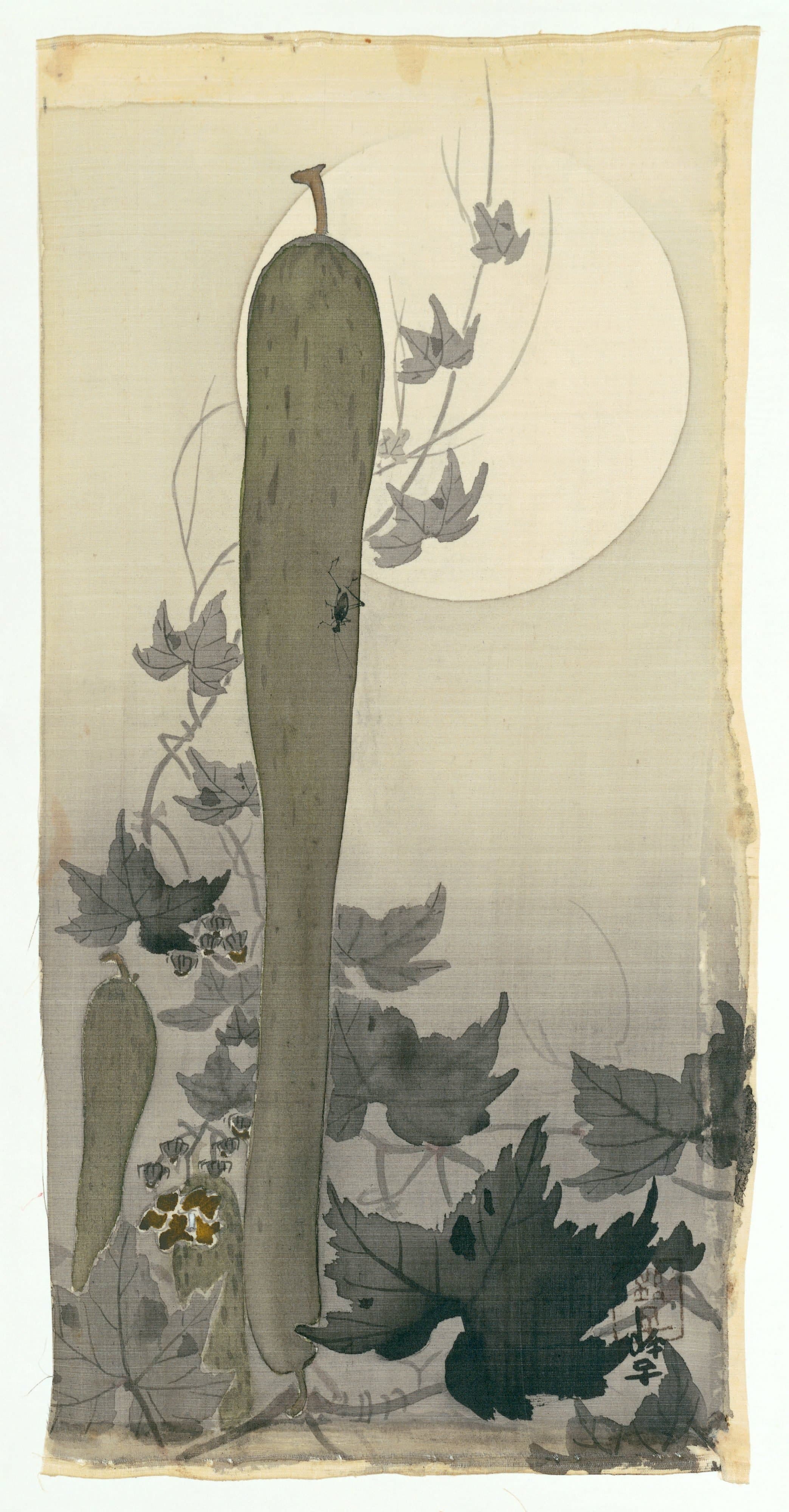 Wilde komkommer met volle maan — Ohara Koson
