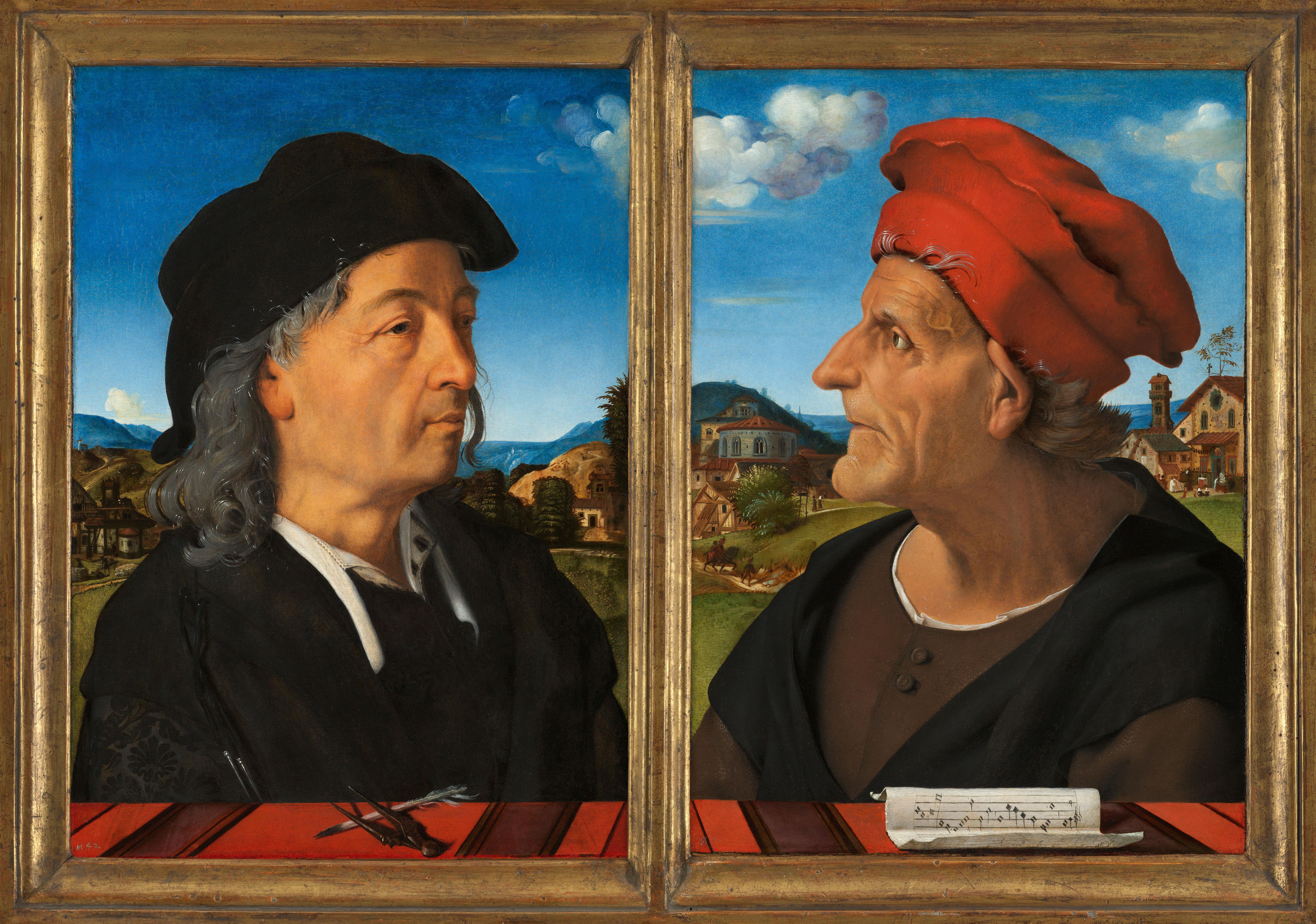 Portretten van Giuliano en Francesco Giamberti da Sangallo — Piero di Cosimo