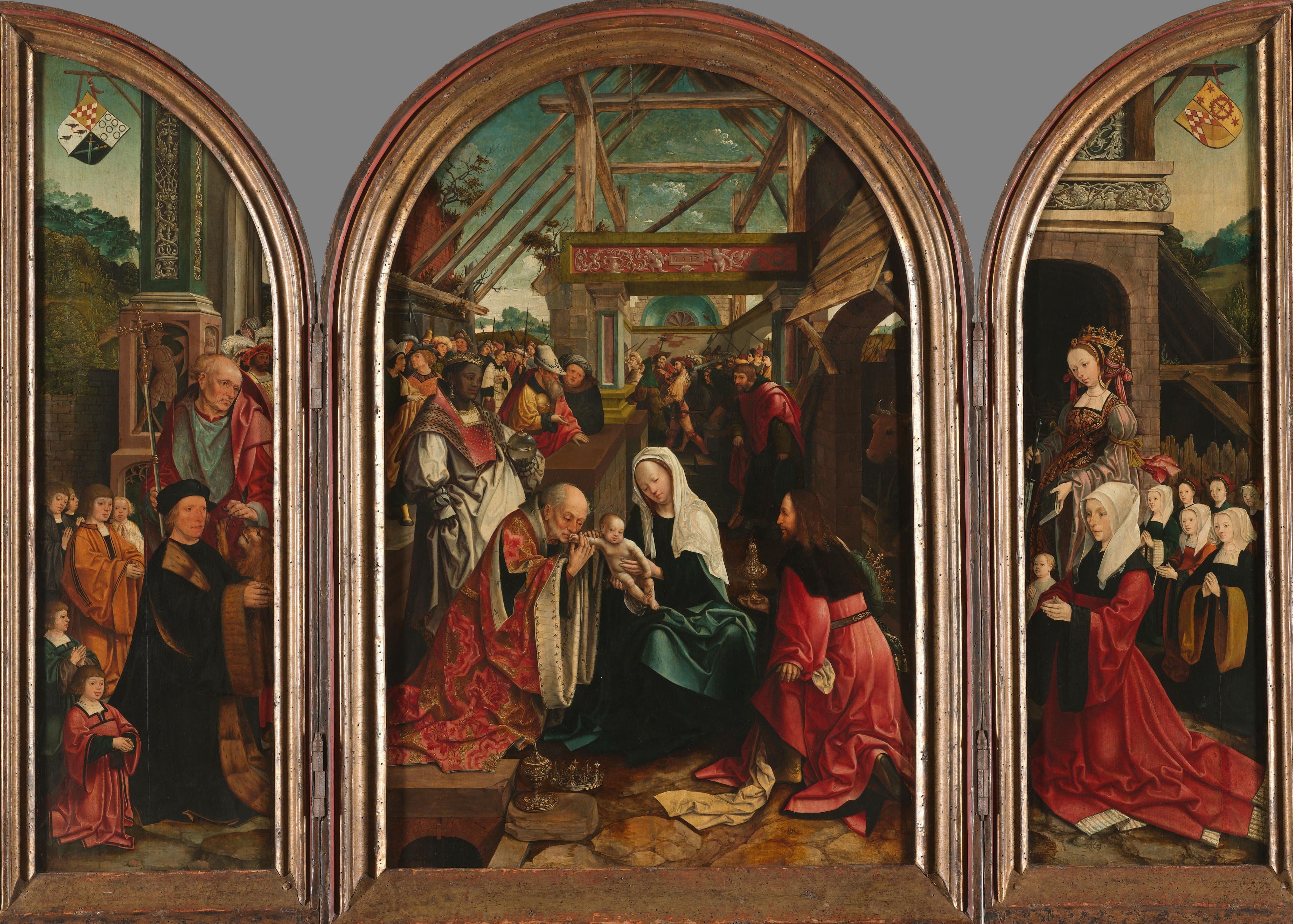 Drieluik met de aanbidding der koningen — Jacob Cornelisz van Oostsanen