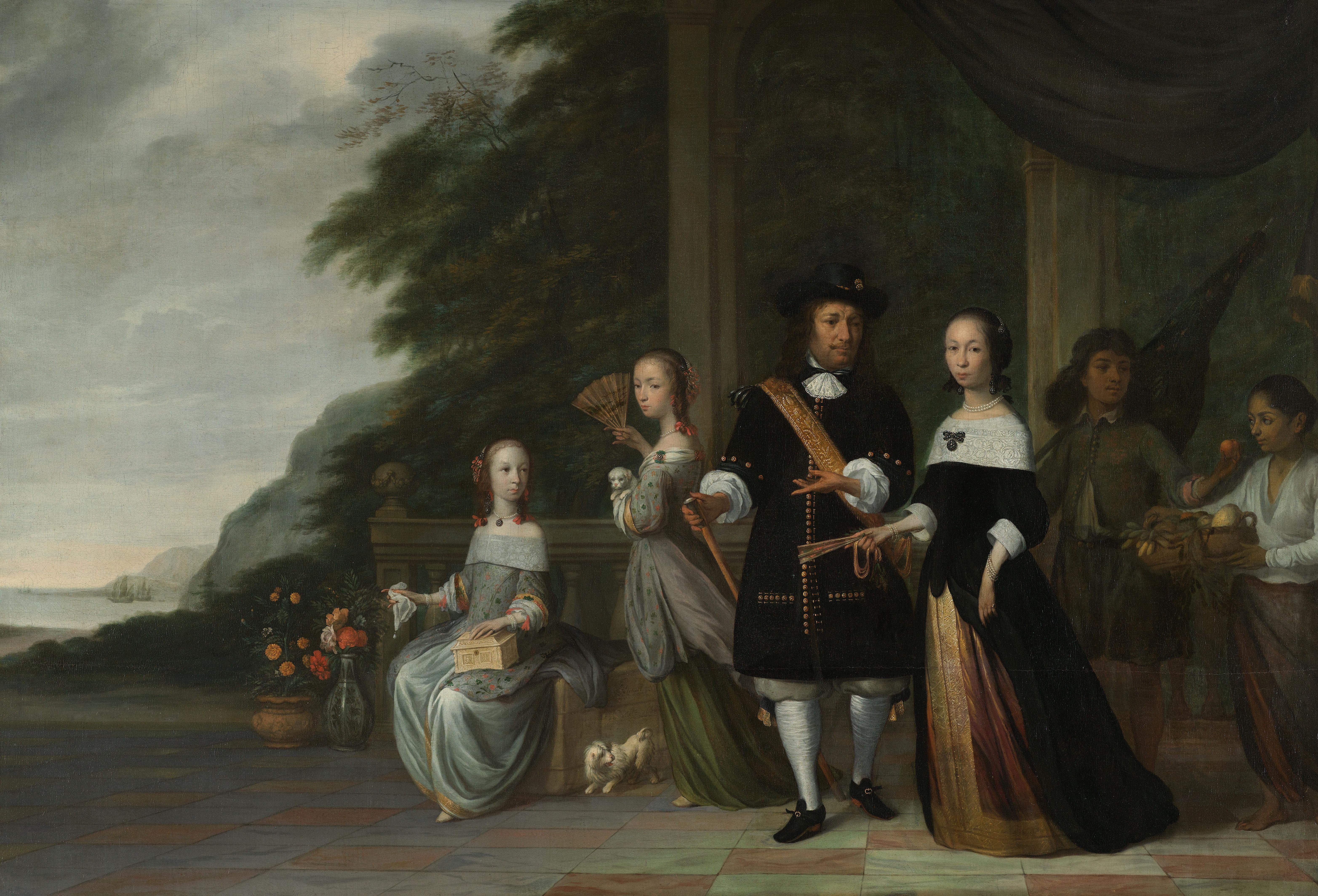 Pieter Cnoll, Cornelia van Nijenrode, their Daughters and Two Enslaved Servants — Jacob Coeman