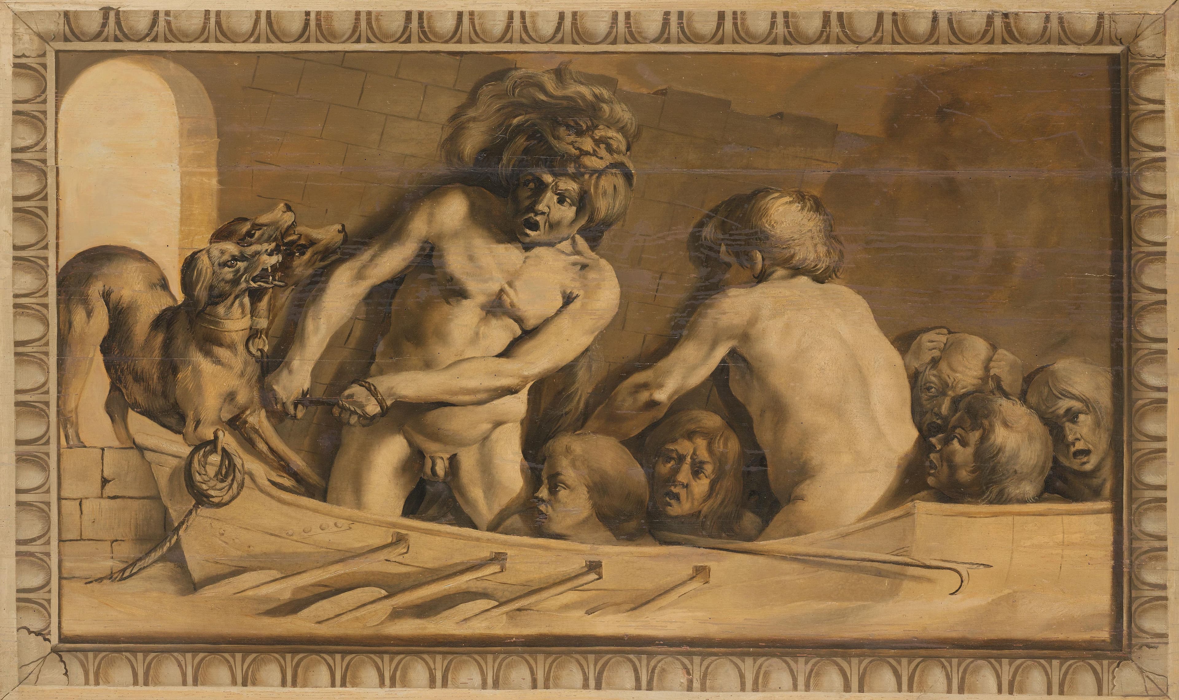 Hercules Gets Cerberus from the Underworld (Charon, the Ferryman of the Styx) — Jacob van Campen