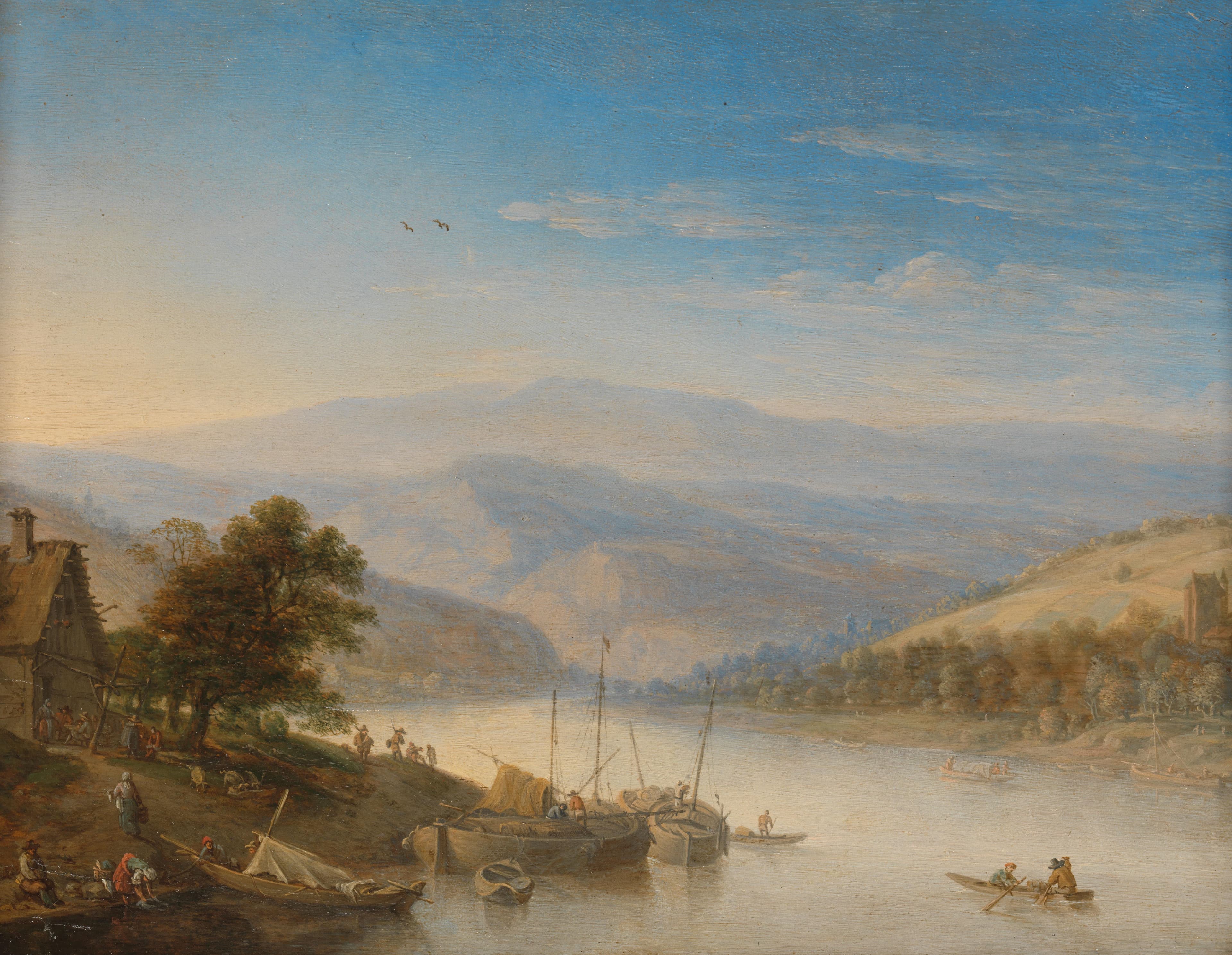 Gezicht op de Rijn bij Andernach — Herman Saftleven