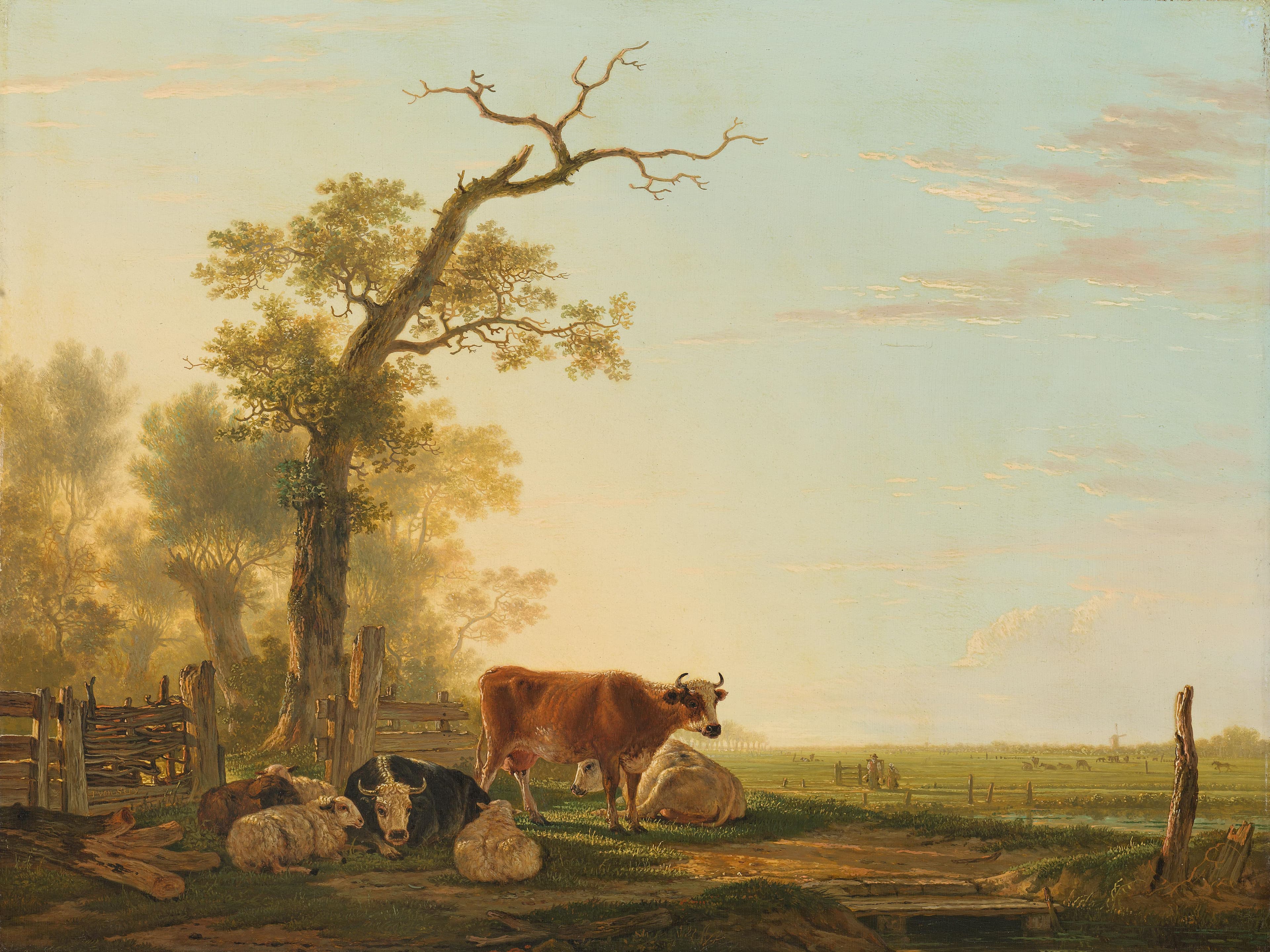 Weidelandschap met vee — Jacob van Strij