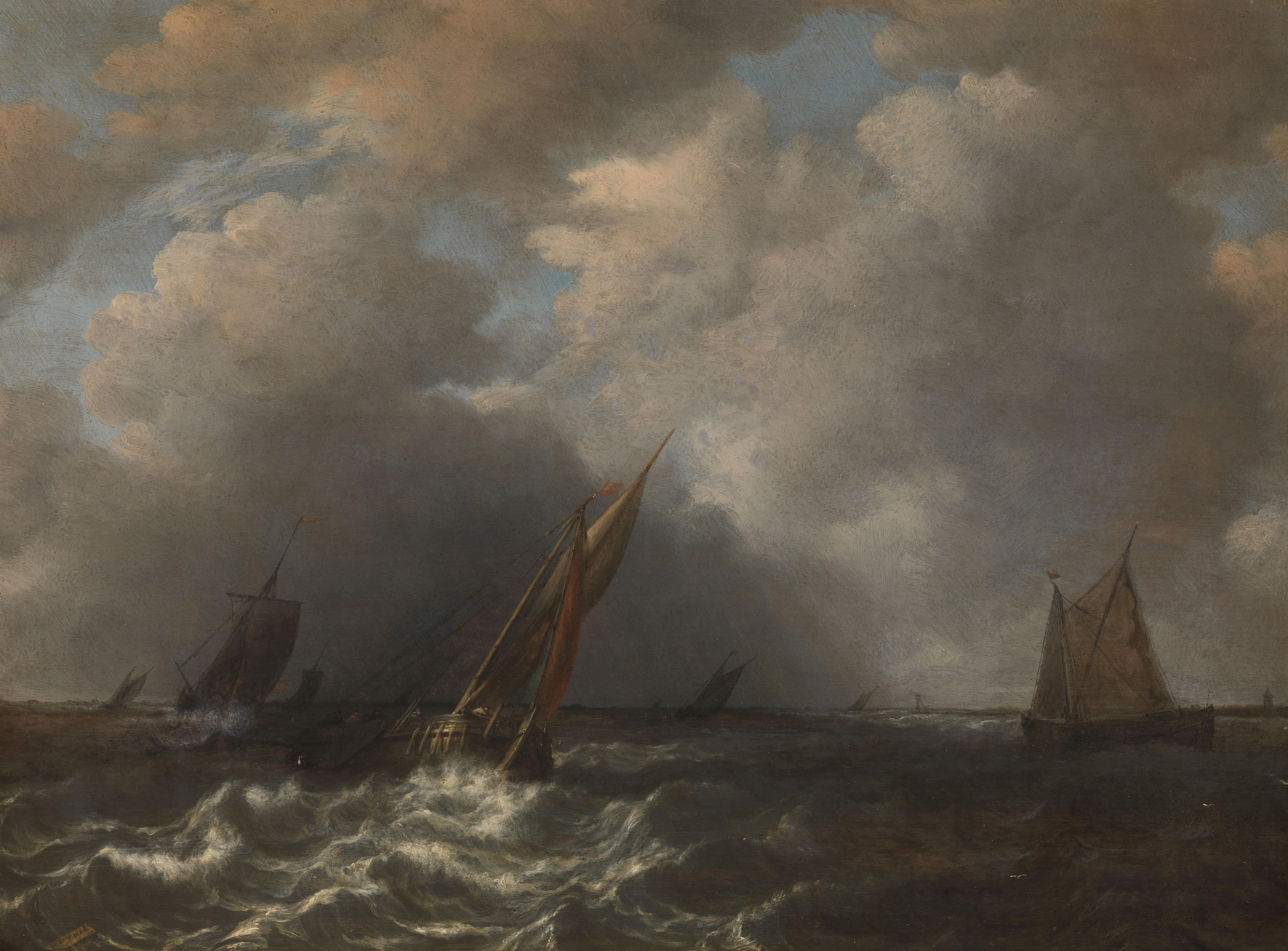 Storm on the Meuse River — Hendrick Martensz Sorgh